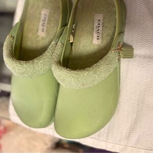 Coach Light Green Women's Slippers